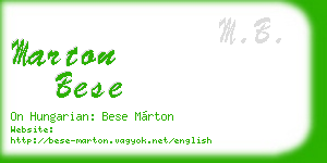 marton bese business card