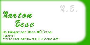 marton bese business card